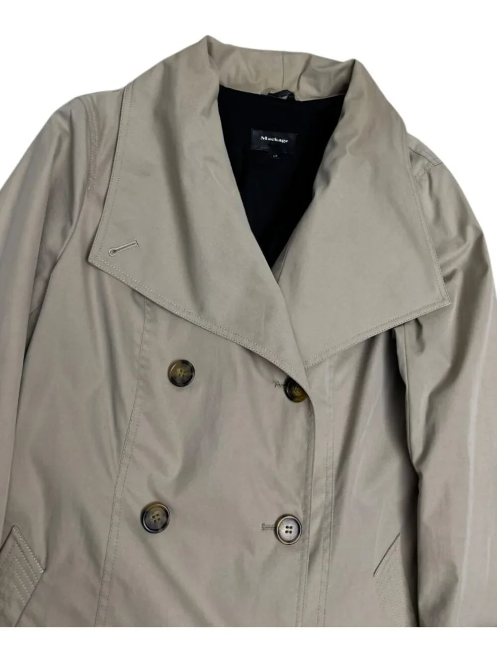 MACKAGE Luxury Designer Business Casual Trench Coat Jacket Womens Large